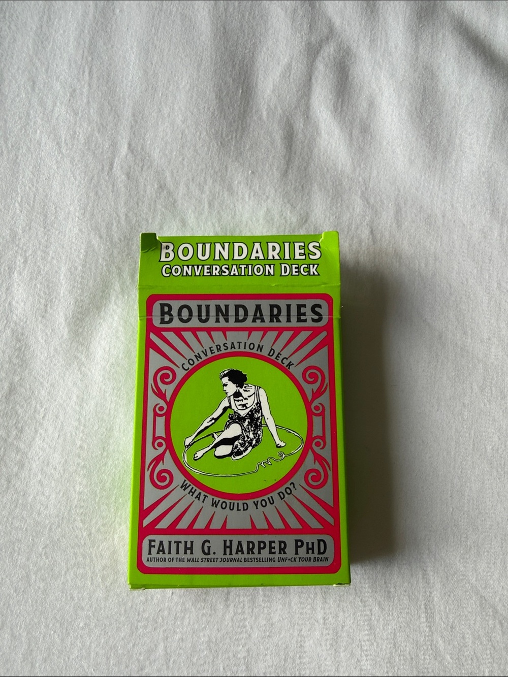 Boundaries Conversation Deck by Faith G. Harper PhD - Neon Green & Pink